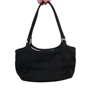 Lina Black Woven Mini Shoulder Bag Y2K